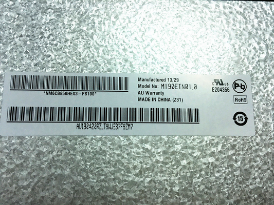 M190ETN01.0 AUO 19.0&quot; 1280 ((RGB) ×1024, 250 cd/m2 Pantalla LCD industrial
