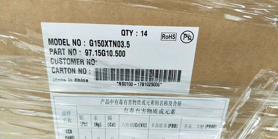 G150XTN03.5 15.0 pulgadas 1024×768 XGA 350cd/m2 Ángulo de visión80/80/70/80 AUO TFT LCD