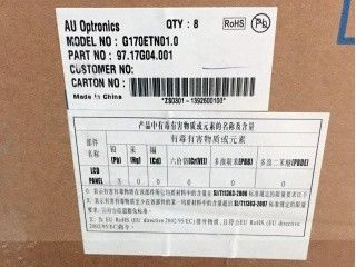 G170ETN01.0 17.0 AUO Vida útil ≥ 50K horas 350 cd/m2 (tipo) 85/85/80/80 (tipo)