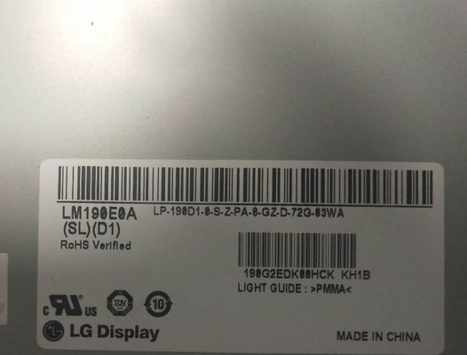 1280×1024 250cd/m2 86PPI Pantalla LCD WLED de 19,0&quot; LM190E0A-SLD1 89/89/89/89 (tipo)
