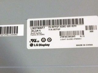 el panel LM270WF7-SLA1 FHD 81PPI de los 27.0in RGB 300cd/m2 NTSC TFT LCD
